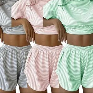 3 pack of Pajamas (pink, green, gray)